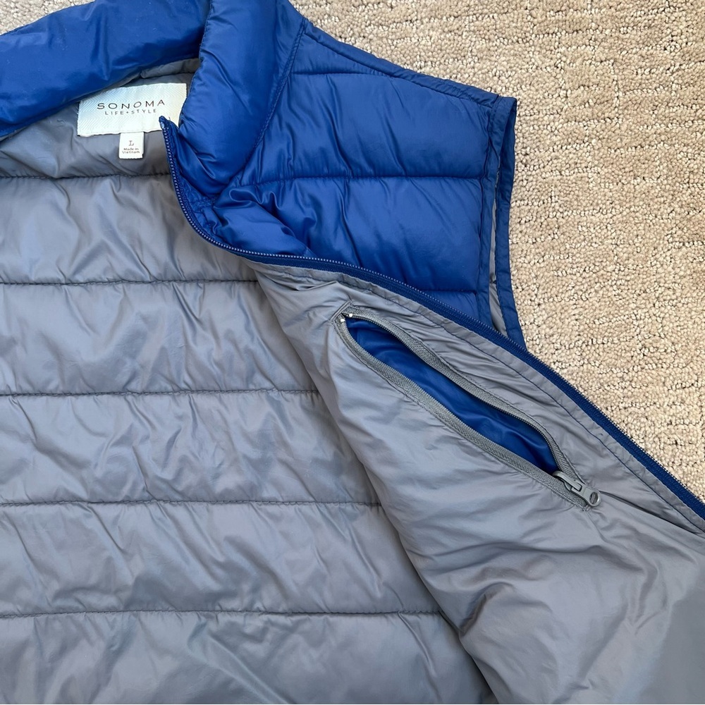 Men’s Blue Puffer Vest - Picture 5 of 9